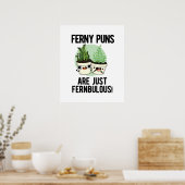 Ferny Puns is gewoon Fernbulous Funny Plant Pun Poster (Keuken)
