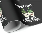 Ferny Puns zijn gewoon Fernbulous Plant pun Dark B Cadeaupapier (Rol Hoek)