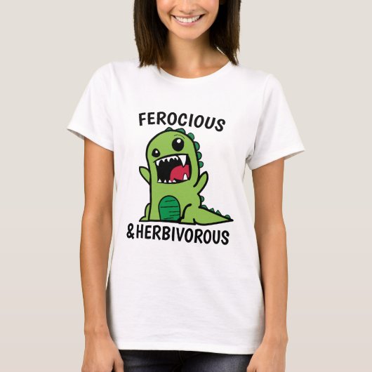 FEROCIEUZE EN HERBIVOROUS Funny Vegetarian T-shirt (Voorkant)