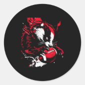 Ferocious Badger Football Lover Wisconsin Game Day Ronde Sticker (Voorkant)