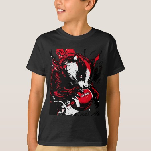 Ferocious Badger Football Lover Wisconsin Game Day T-shirt (Voorkant)