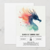 Ferocious Dragon verjaardagskinderen Kaart (Voorkant / Achterkant)