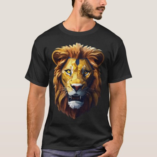 Ferocious Reverie: 4D Realistic Lion Art Mannen T- T-shirt (Voorkant)