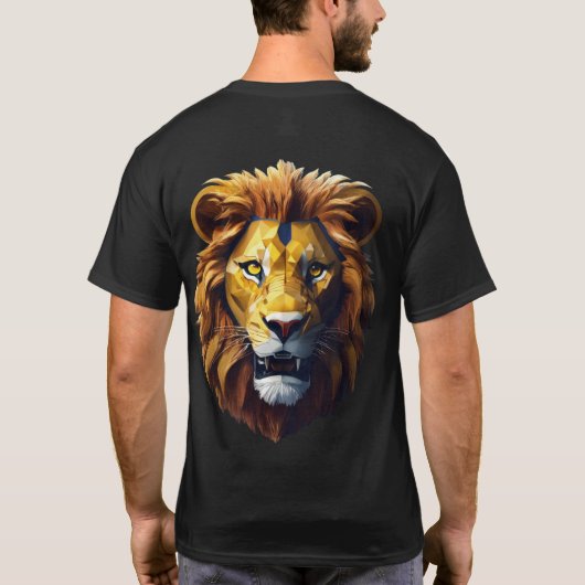 Ferocious Reverie: 4D Realistic Lion Art Mannen T- T-shirt (Achterkant)