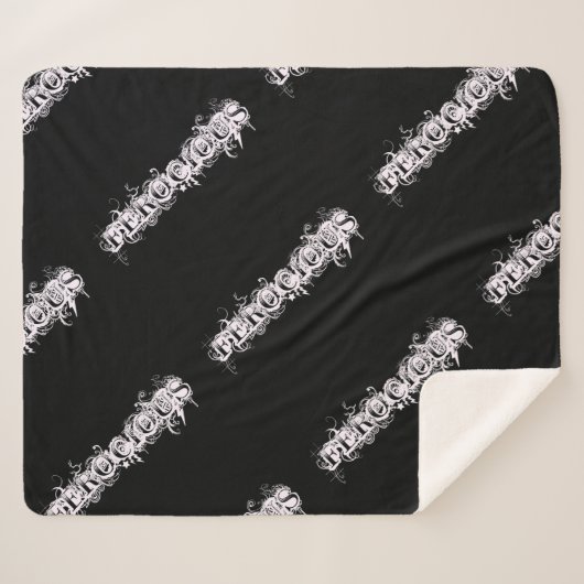 FEROCIOUS Tattoo Stijl Lettertype Sherpa Deken (Voorkant (horizontaal))