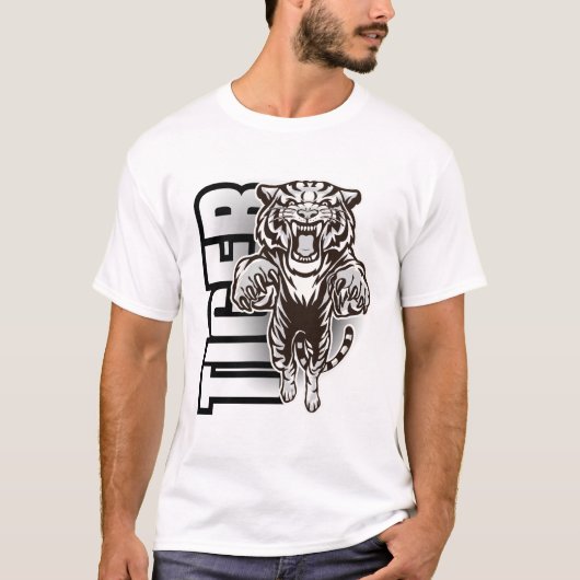 Ferocious Tiger Roar Graphic T-shirt (Voorkant)