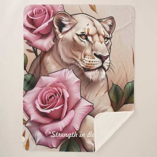 "Ferocity Meets Elegance" Sherpa Deken (Voorkant)