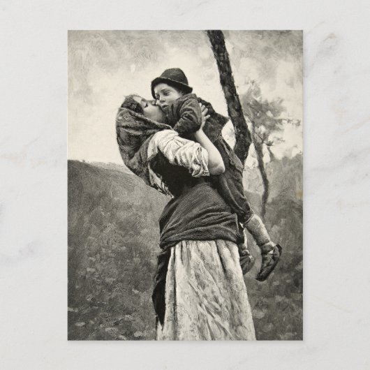 Ferraguti Love Moeder Son Kiss Art Briefkaart (Voorkant)