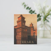 Ferrara, Este Castle, Italië. Vintage Briefkaart (Staand voorkant)