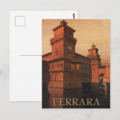 Ferrara, Este Castle, Italië. Vintage Briefkaart (Voorkant / Achterkant)