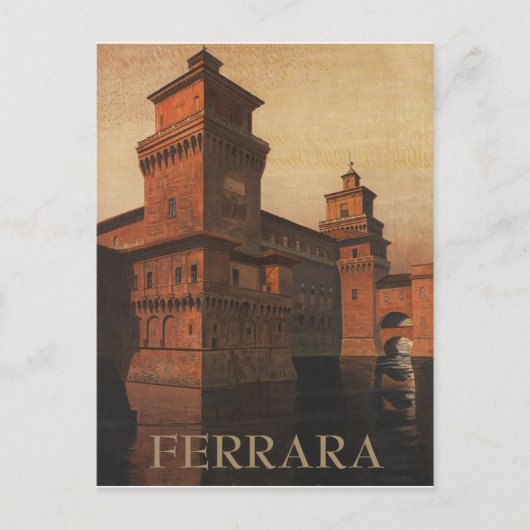 Ferrara, Este Castle, Italië. Vintage Briefkaart (Voorkant)
