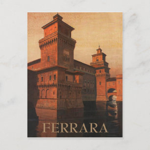 Ferrara, Kasteel Este, Italië. Oude reis Briefkaart