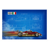 Ferrari 126c2 Blueprint Perfect Poster (Voorkant)