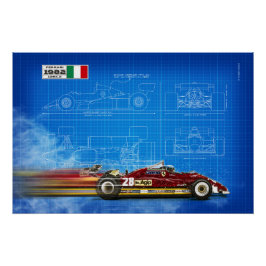 Ferrari 126c2 Blueprint Perfect Poster