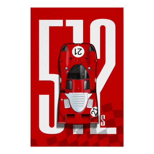 Ferrari 512S Sebring Top Tribute Perfect Poster (Voorkant)