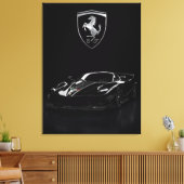 Ferrari FXX-K Black Hypercar | Dark Supercar Canvas Afdruk (Insitu (Woonkamer))