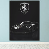 Ferrari FXX-K Black Hypercar | Dark Supercar Canvas Afdruk (Insitu (Houten vloer))