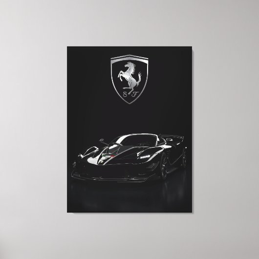 Ferrari FXX-K Black Hypercar | Dark Supercar Canvas Afdruk (Voorkant)