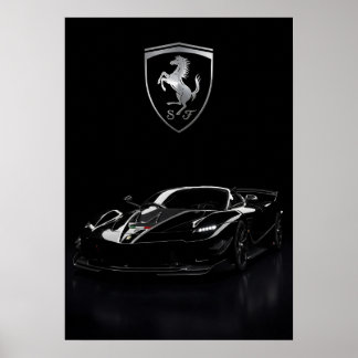 Ferrari FXX-K Black Hypercar | Donkere Supercar Poster