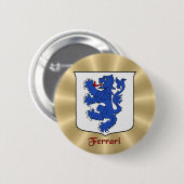 Ferrari Historisch Schild op Golden Sunburst Ronde Button 5,7 Cm (Voorkant /achterkant)