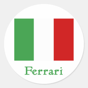 Ferrari Italiaanse vlag Ronde Sticker