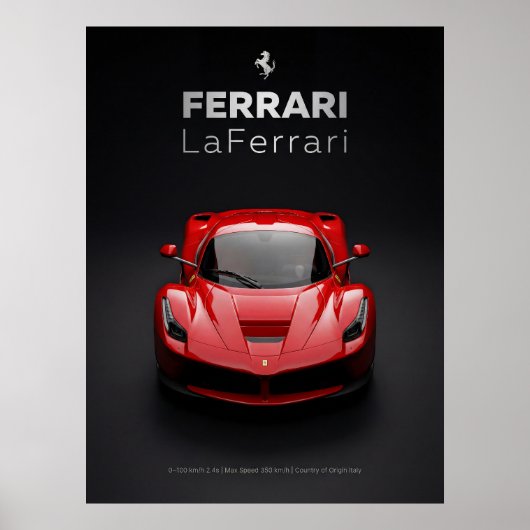 Ferrari LaFerrari Rode Hypercar Poster (Voorkant)