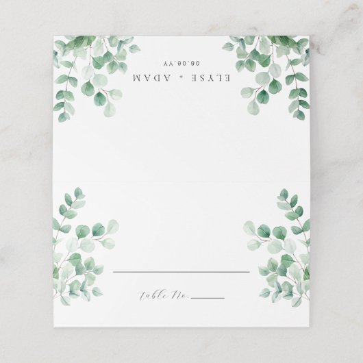 Ferras Greenery Wedding Plaatskaartje (Buitenkant ongevouwen)