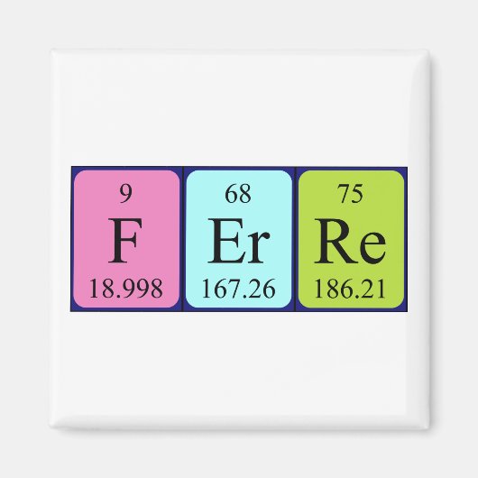 Ferre periodieke table name magnet (Voorkant)