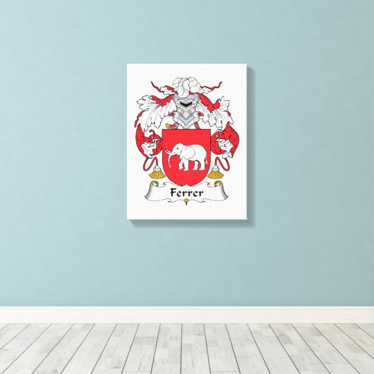Ferrer Family Crest Canvas Afdruk (Insitu (Houten vloer))