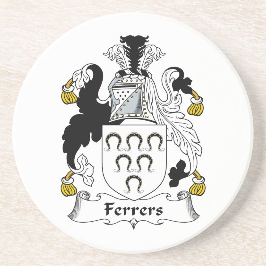 Ferrers Family Crest Zandsteen Onderzetter (Voorkant)
