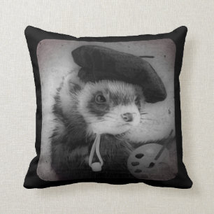 Ferret als kunstenaar kussen