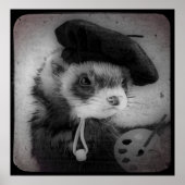 Ferret als kunstenaar poster (Voorkant)