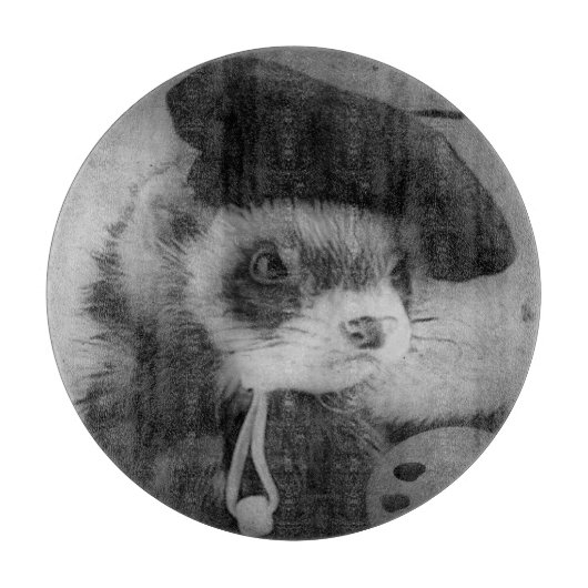 Ferret als kunstenaar snijplank (Voorkant)