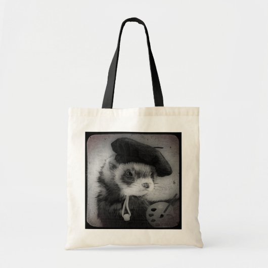 Ferret als kunstenaar tote bag (Voorkant)
