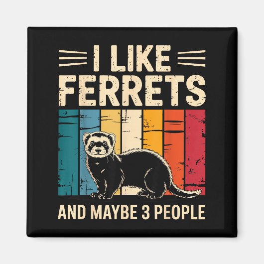 Ferret Art For Men Women Kids Pet Ferret Lovers Fe Magneet (Voorkant)