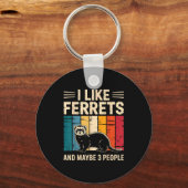 Ferret Art For Men Women Kids Pet Ferret Lovers Fe Sleutelhanger (Voorkant)