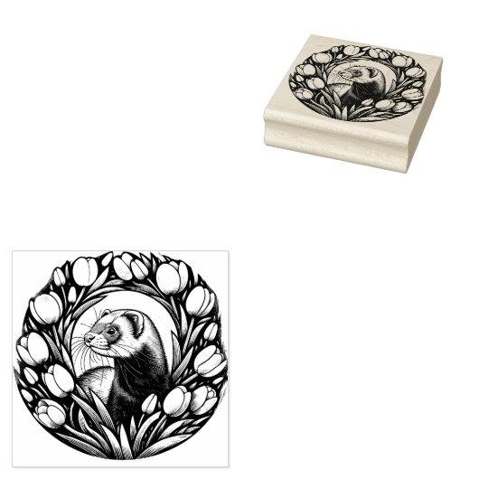 Ferret Art schattige fretten design leuk Rubberstempel (Gestempeld)