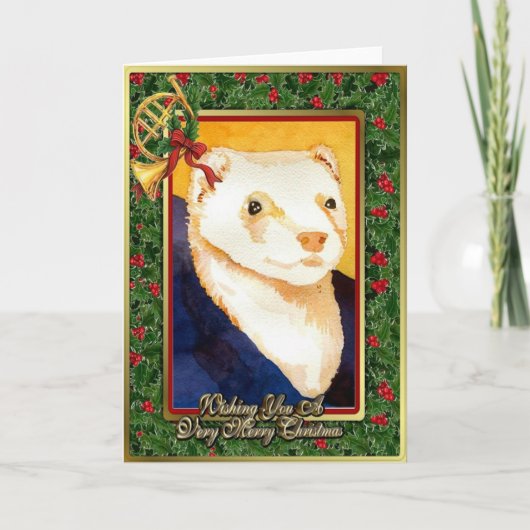 Ferret Blank Christmas Kaart (Voorkant)