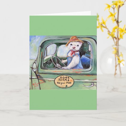 Ferret Boer Dook Boerderij Blank Kaart (Gele Bloem)