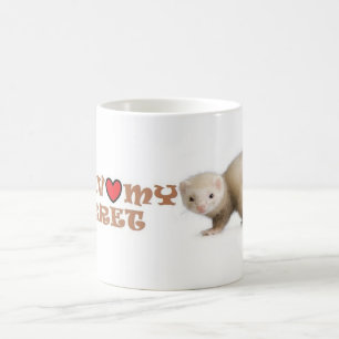 Ferret Coffee Mok " Ik hou van mijn fret "