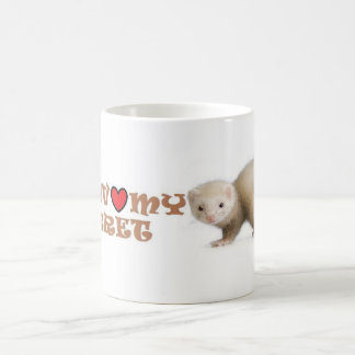 Ferret Coffee Mok " Ik hou van mijn fret "