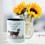 Ferret! Cute gift for ferret loving friend! Tweekleurige Koffiemok<br><div class="desc">If you love ferrets,  you'll love it! Perfect gift mug for any ferret owners and lovers.</div>
