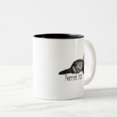 Ferret Dad Black Lettering met Sable Ferret Tweekleurige Koffiemok (Voorkant rechts)