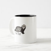Ferret Dad Black Lettering met Sable Ferret Tweekleurige Koffiemok (Voorkant links)