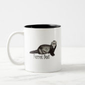 Ferret Dad Black Lettering met Sable Ferret Tweekleurige Koffiemok (Links)