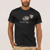 Ferret Dad White Lettering met Sable Ferret T-shirt (Voorkant)