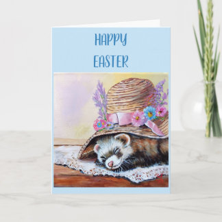 Ferret Easter Folded Greeting Card Kaart