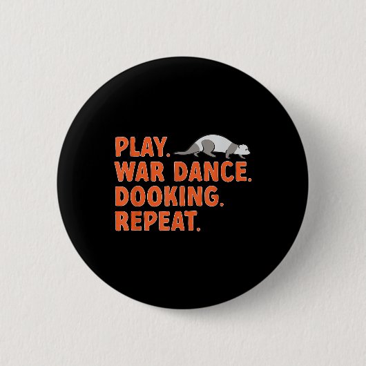 Ferret-eigenaar speelt War Dance Dooking Ferret Ronde Button 5,7 Cm (Voorkant)