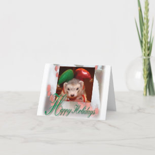 Ferret Elf Christmas Kaart