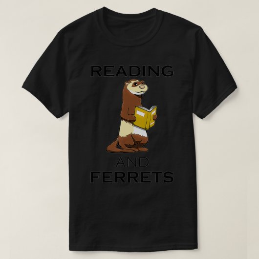 Ferret en Reading Books Cute Gezegde Rodent T-shirt (Design voorkant)